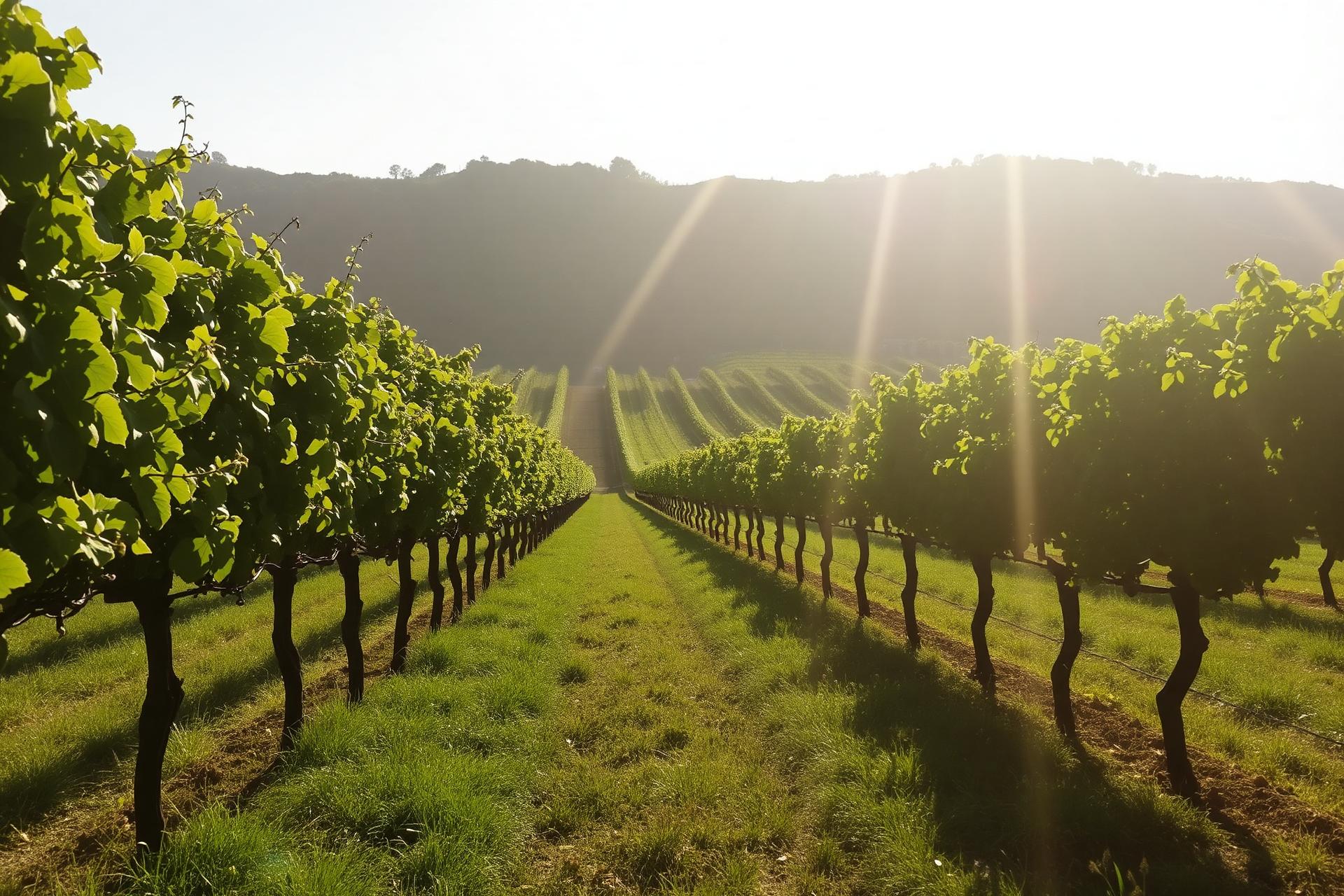 Sun-drenched vineyard in the Judean Hills